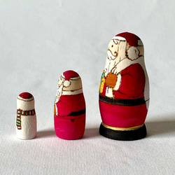 クリスマスマトリョーシカ（3個組）プレゼント 2枚目の画像