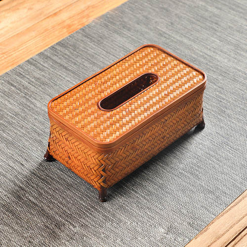 手編み竹器】手作り竹編み大漆ティッシュケース ティッシュケース