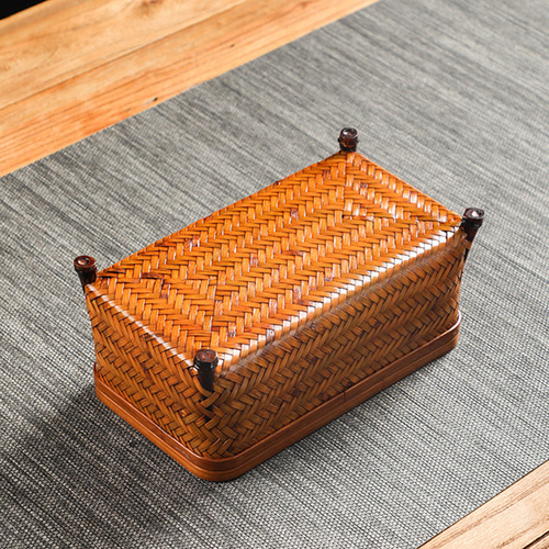 手編み竹器】手作り竹編み大漆ティッシュケース ティッシュケース