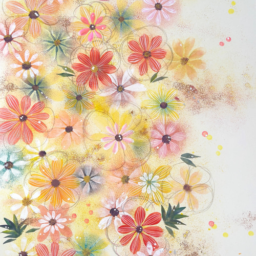 いろとりどりの花 【原画/B4】 インテリアポスター イラスト