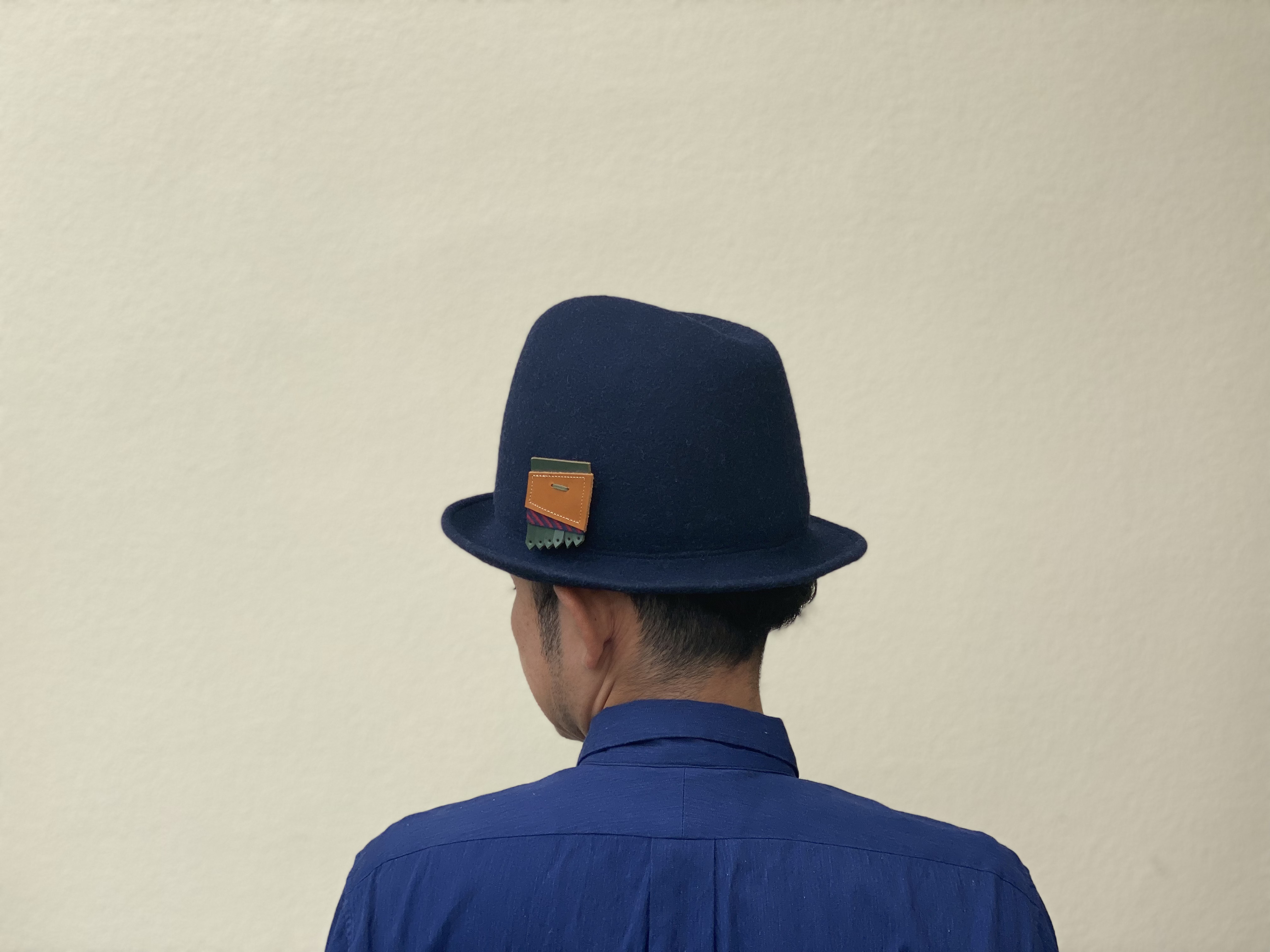 「大きめサイズ」ふたこぶ木型で作った中折れハット