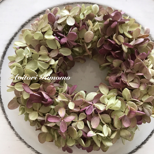 ミナヅキのシンプルミニリース ドライフラワー あおいとりきもも＊nae