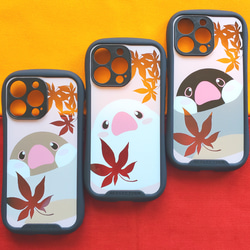 もっちり文鳥さんの紅葉狩りiPhoneケース 8枚目の画像