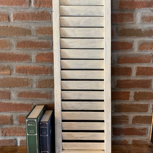 鎧戸アンティーク風ルーバーラック 白 Lサイズ 壁掛けラック