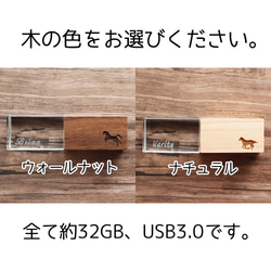 【可刻名字】木質水晶U盤選馬32GB聖誕禮物結婚禮物嬰兒禮物USB3.0 第2張的照片