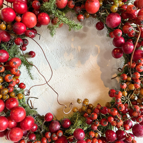 赤い木の実のリース リース Olive + 通販 14869082｜Creema(クリーマ)