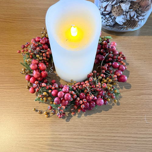赤い木の実のリース リース Olive + 通販 14869082｜Creema(クリーマ)