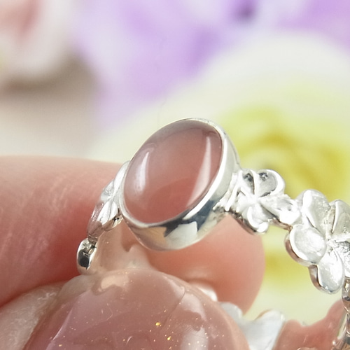 美品 プルメリアとインカローズ】 Bali シルバー925 リング