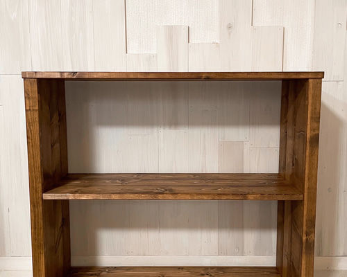 木製　本棚 ブラウン　日本製　特注品　オーダーメイド　国産　寄木　木組み　骨董 bfbe04ef05730f7760153d922cd20d