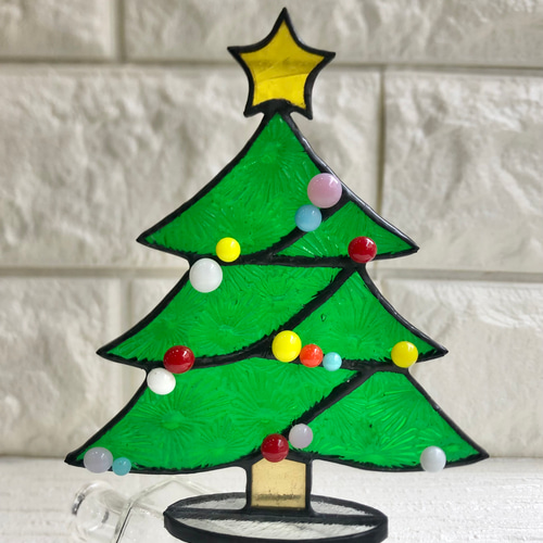 ステンドグラス】ミニクリスマスツリーのオーナメント その他