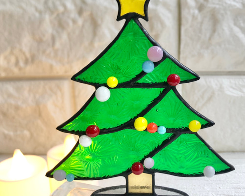 ステンドグラス】ミニクリスマスツリーのオーナメント その他
