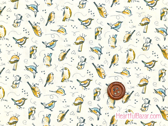 USAコットン(110×50) moda Nutmeg 小鳥 1枚目の画像