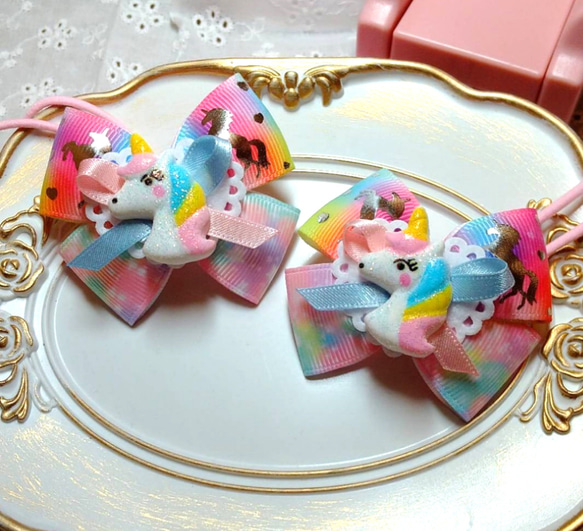 ✴️ユニコーンゆめかわリボンヘアゴム✴️ 雑貨・その他 Fairy Ribon
