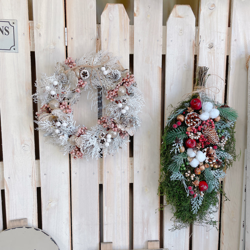 【SARA】　クリスマスリース　5セット② 11/10～12/25到着】さくらんぼがアクセントのレッドリース クリスマス