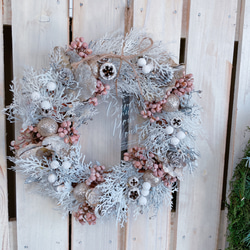 ラスト♡SALE！ホワイトクリスマス♡【クリスマスリース】キラキララメ