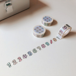 [ FLUFFY NUMBERS ] Washi tape / Japanese paper washi tape 1枚目の画像