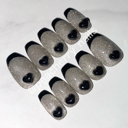 ネイルチップ ワンホン フレンチ クリアストーン ビジュー うるうる ネイルチップ うるうる 氷ネイル 韓国 ワンホン ビジュー ストーン