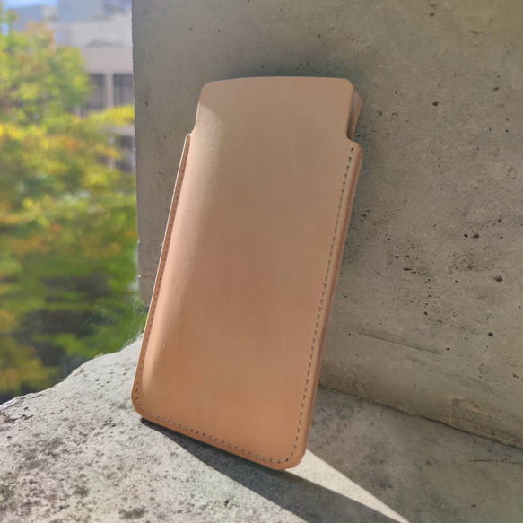 本革レザー ヌメ革 生成りナチュラル スマホケース iPhone Android 本革レザー ヌメ革 生成りナチュラル スマホケース iPhone Android