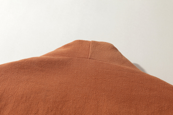綿麻中綿ジャケット　暖かいジャケット　ショートジャケット　オレンジ　#L111OR 13枚目の画像