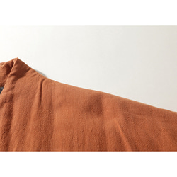 綿麻中綿ジャケット　暖かいジャケット　ショートジャケット　オレンジ　#L111OR 4枚目の画像