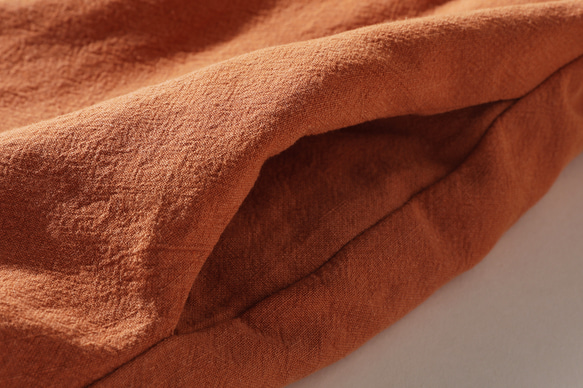 綿麻中綿ジャケット　暖かいジャケット　ショートジャケット　オレンジ　#L111OR 9枚目の画像