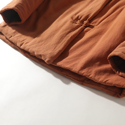 綿麻中綿ジャケット　暖かいジャケット　ショートジャケット　オレンジ　#L111OR 10枚目の画像