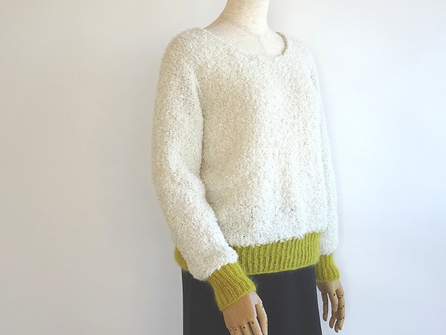 スーリーアルパカとシルク混スーパーキッドモヘアのプルオーバー