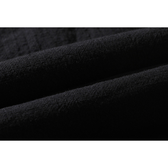 綿麻中綿ジャケット　スタンドカラー　暖かいジャケット　ショートジャケット　ブラック　#L114BL 12枚目の画像