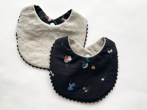 flower race bib--navy-- 4枚目の画像