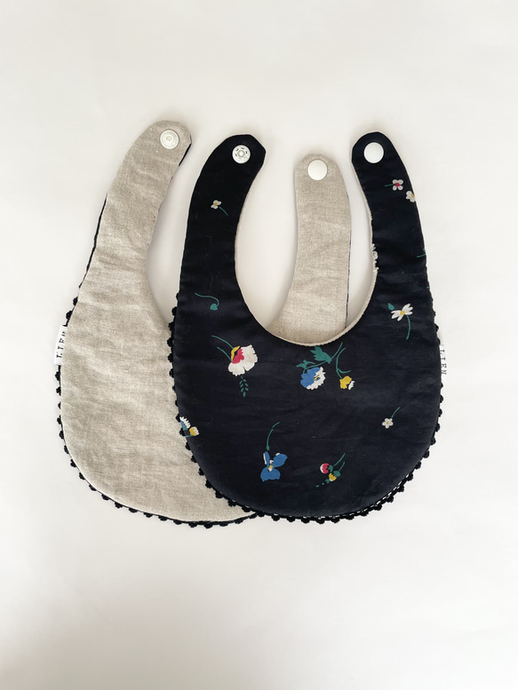 flower race bib--navy-- 3枚目の画像