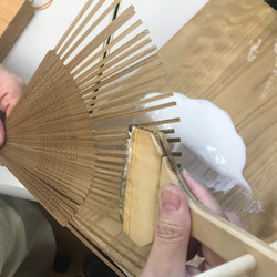 絵絹扇子　日本の京都の職人が手仕事で制作　透け感を楽しめる涼やかな仕上がり　プレゼントに最適 #04 9枚目の画像