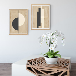 キャンバスアートパネル abstract shape art beige010北欧ジャパンディ