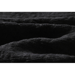 ジャガード織りコットンリネン 綿麻ロングジャケット　羽織　コート　カーディガン  ブラック　L120BL 12枚目の画像