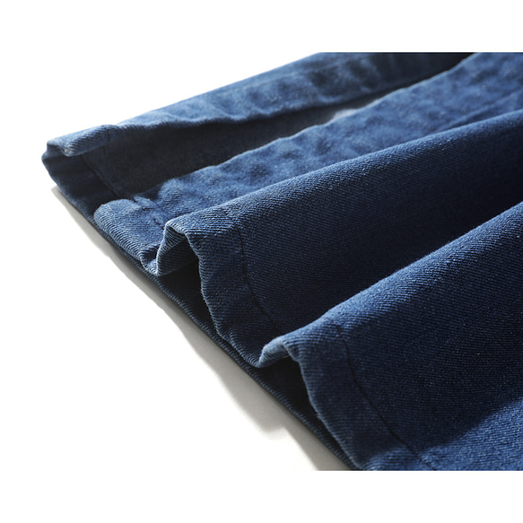 デニムワンピース　長袖ワンピース　ゆとりワンピース　ダークブルー　#L121DBU 7枚目の画像