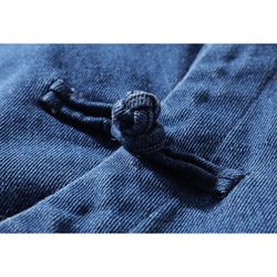 デニムワンピース　長袖ワンピース　ゆとりワンピース　ダークブルー　#L121DBU 5枚目の画像