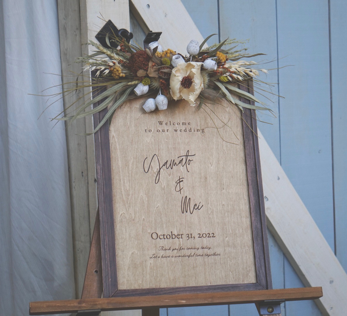 木製オリジナルフレームウェルカムボード(アレンジver.)