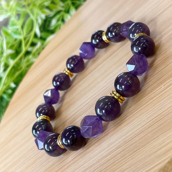 アメジスト ファセットカット ブレスレット