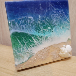 海を感じるインテリア　レジンオーシャンアートミニパネル　NO.1 3枚目の画像
