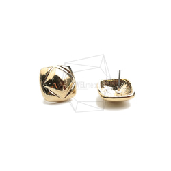 ERG-2212-G【2件】方形耳環，方形耳釘/15mm X 15mm 第2張的照片