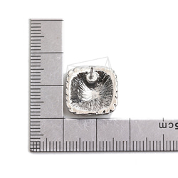 ERG-2214-R【2件】方形耳環，方形耳釘/16mm X 16.6mm 第5張的照片