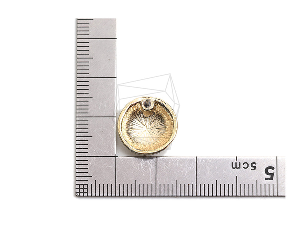 ERG-2215-G【2件】圓形耳環,圓形耳釘/15mm X 15mm 第5張的照片