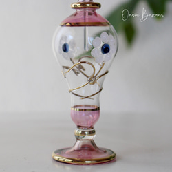 GOLD［Mサイズ］エジプトガラス香水瓶 パフュームボトル アロマオイル ピンク 5枚目の画像