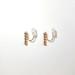 14kgf / line earrings  ～gold beads～ 3枚目の画像