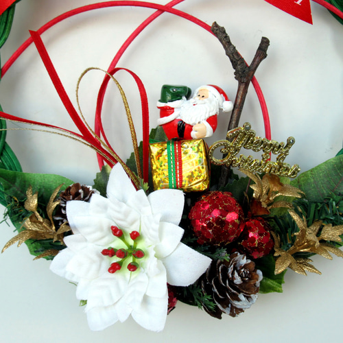 22.クリスマスリース クリスマスフルリールワイヤータイ／リース-2(W60×D25×H60(全長120