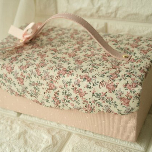 受注製作 リバティ生地使用 アクセサリーボックス 2段 裁縫箱  