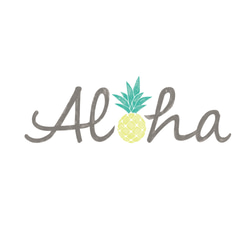 ハワイアンデザインTシャツ ハワイの挨拶ALOHA アロハ パイナップルの絵 ノースショア ハワイ 半袖カットソー 3枚目の画像