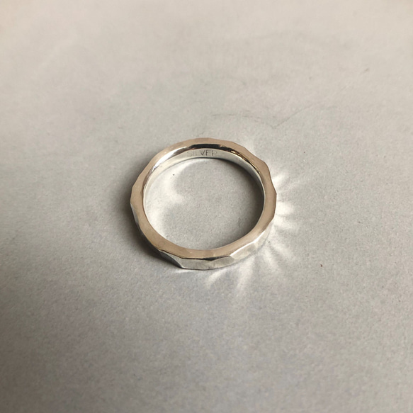 silver ring 2.5mm /シルバー/リング/指輪/槌目/ハンドメイド/シンプル 3枚目の画像