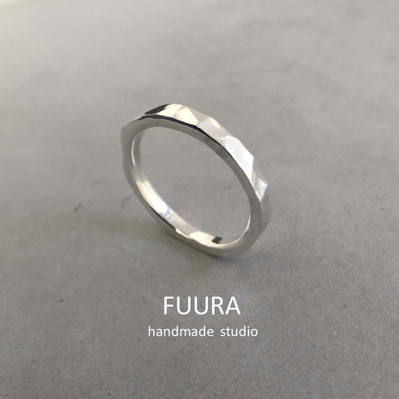 silver ring 2.5mm /シルバー/リング/指輪/槌目/ハンドメイド/シンプル 1枚目の画像