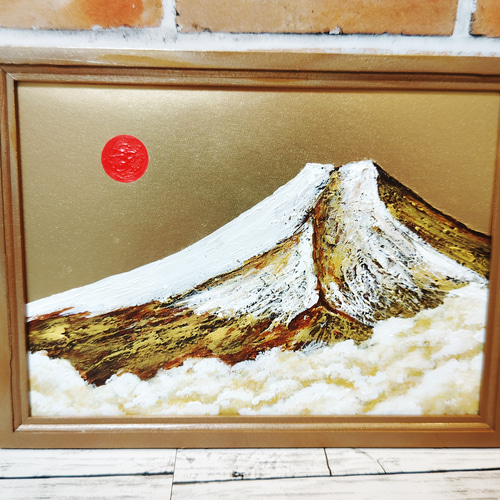 油絵 絵画 黄金富士山