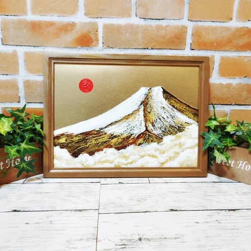 油絵 絵画 黄金富士山